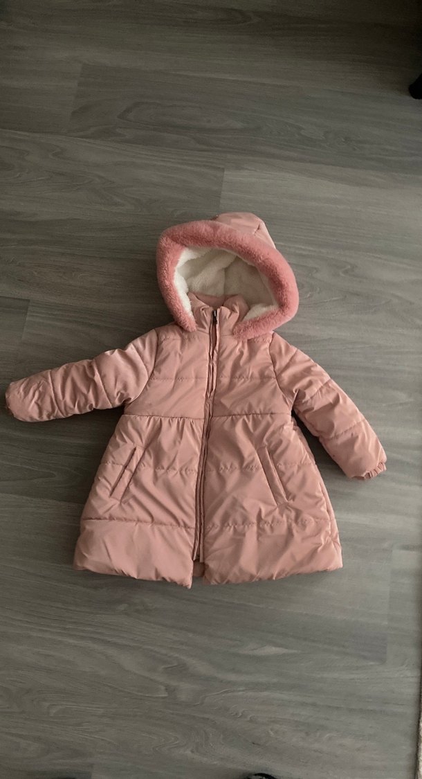 Kız Çocuk Pembe Desenli Polar Bornoz - Görsel 5