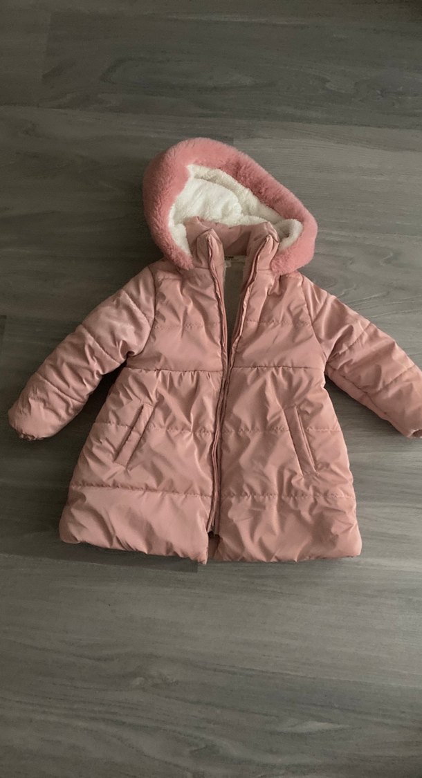 Kız Çocuk Pembe Desenli Polar Bornoz - Görsel 3