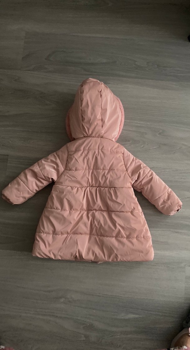 Kız Çocuk Pembe Desenli Polar Bornoz - Görsel 4