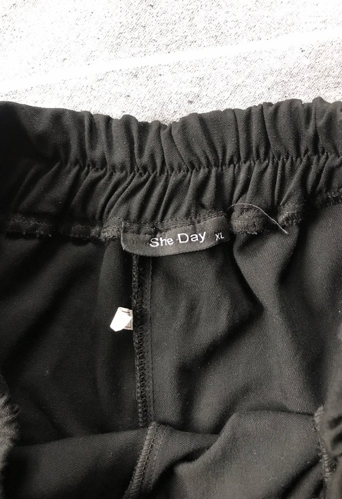 Siyah Keten Salaş Mini Hamile Şortu - Görsel 3