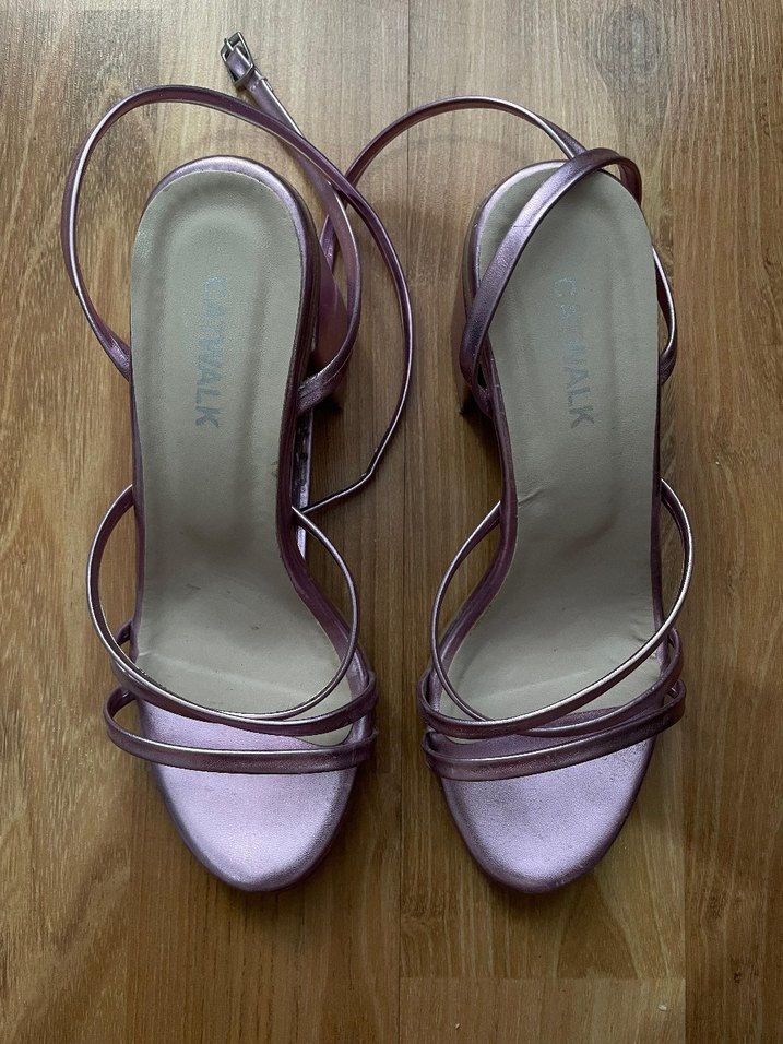 pembe&mor arası topuklu ayakkabı - Görsel 5