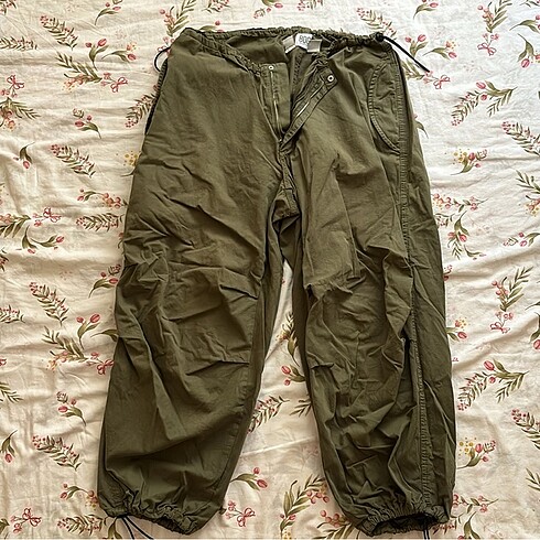 l Beden haki Renk Bdg orijinal unisex baggy paçası lastikli pantolon