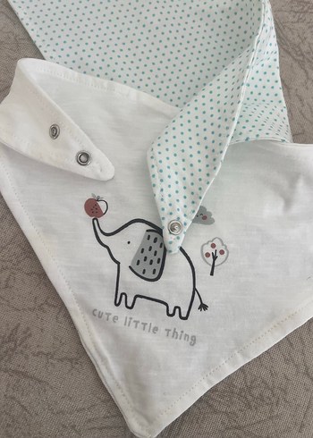 Gri Desenli Bebek Önlüğü - Görsel 4