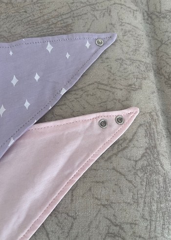 Gri Batik Desenli Bebek Önlüğü 2'li Set - Görsel 3