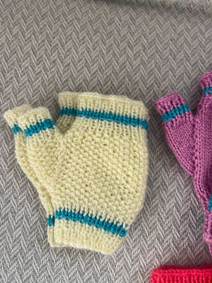 Renkli Örgü Parmaksız Kadın Eldivenleri - Görsel 3