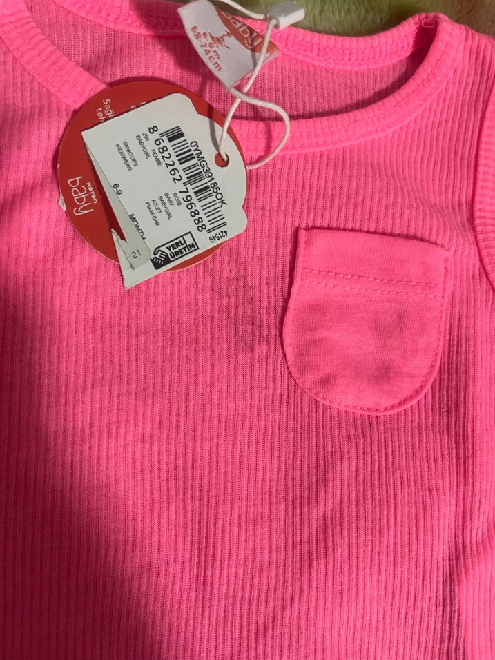 Kız Çocuk Fit Kesim Askısız Pembe Atlet - Görsel 3