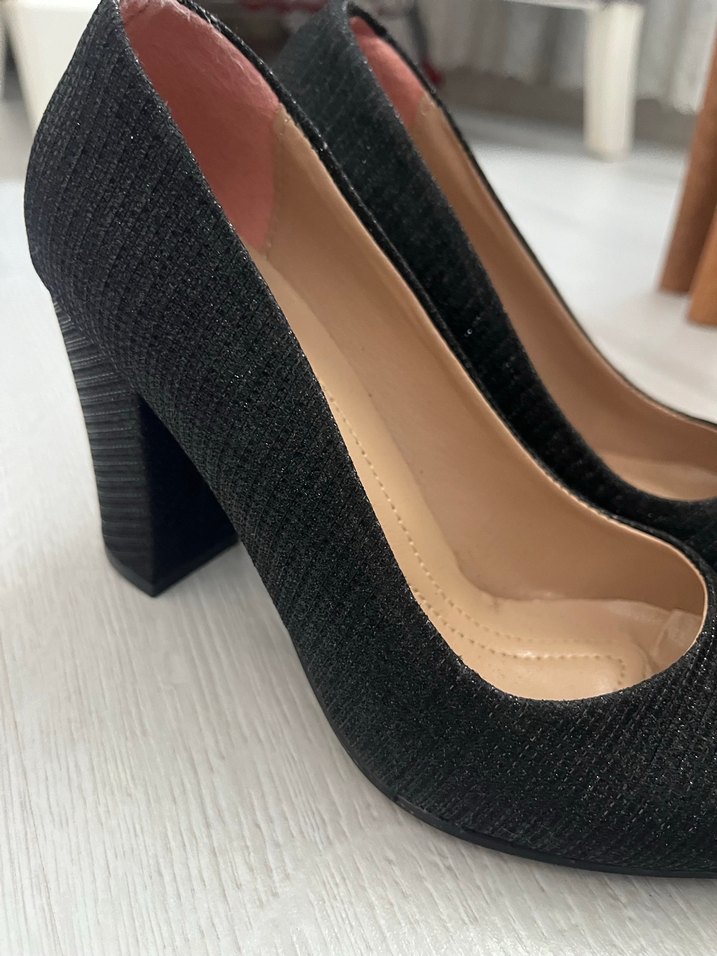 Siyah Yılan Desenli Stiletto Topuklu Kadın Ayakkabı - Görsel 4