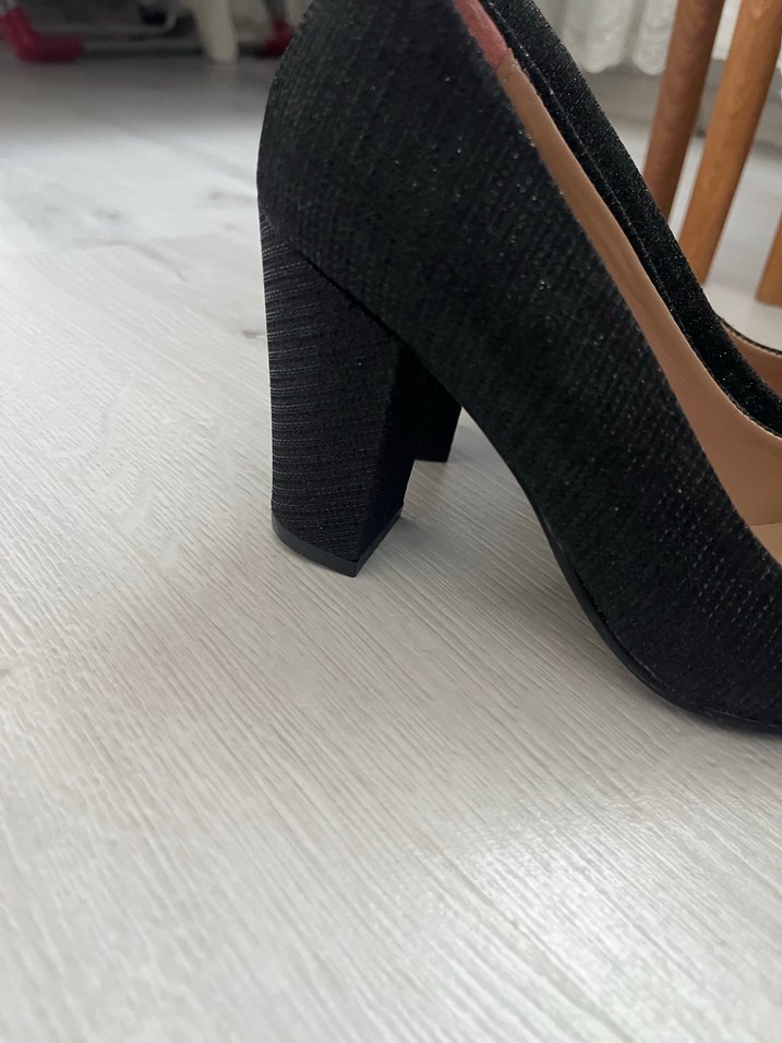 Siyah Yılan Desenli Stiletto Topuklu Kadın Ayakkabı - Görsel 3