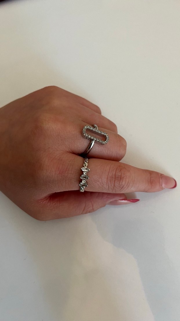 Gümüş renk çelik yüzük seti - Görsel 2