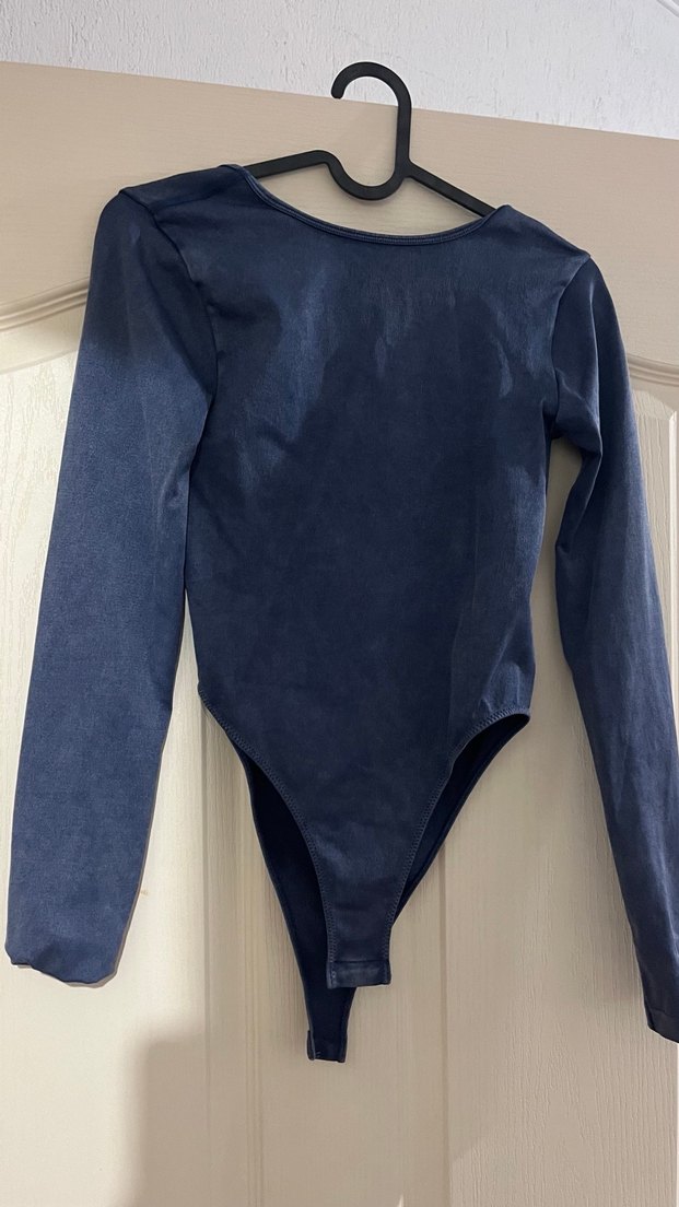 Sırt detaylı Lacivert Kadın Body - Görsel 2