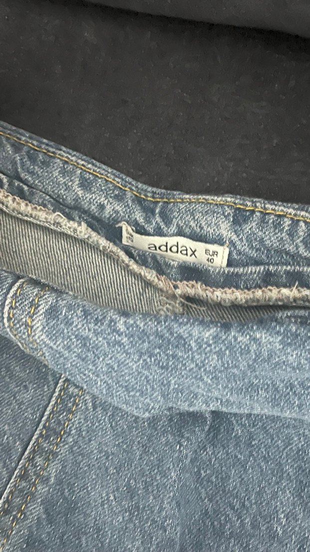 Düğmeli Koyu Mavi Mini Denim Şort Etek - Görsel 2