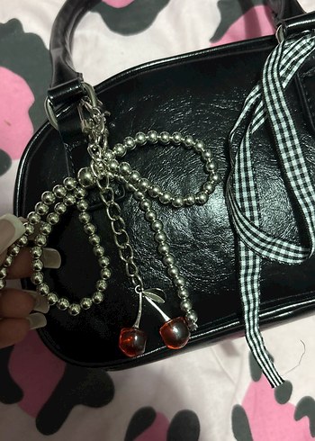 Parlak Siyah Yılan Derisi Desenli Kadın Çanta - Görsel 5