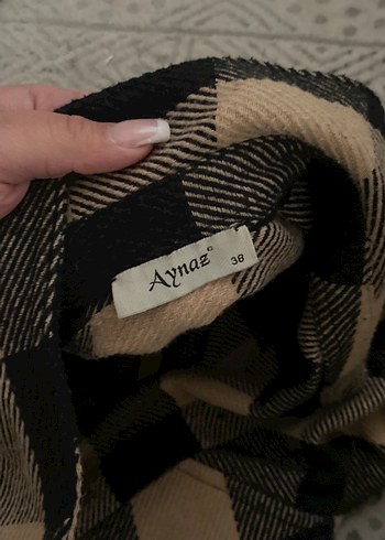 Düğmeli Ekose Uzun Kollu Kadın Gömlek - Görsel 3