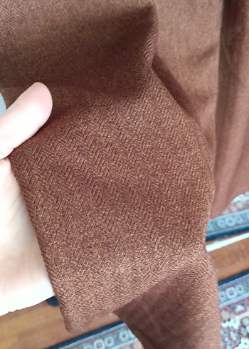 26 Beden Kadın Kahverengi Midi Bol Kesim Saten Pantolon