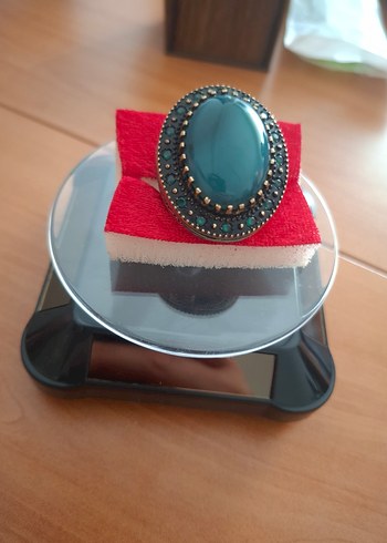 925 Ayar Gümüş Yeşil Akik Yüzük - Görsel 5