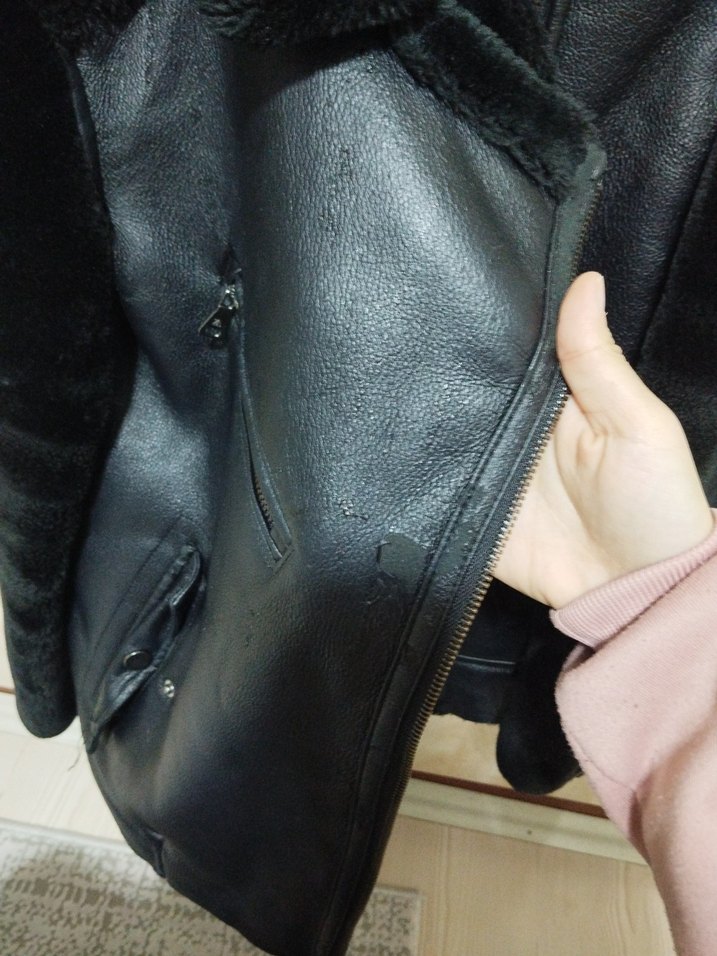 Kürklü Siyah Süet Biker Ceket - Görsel 2