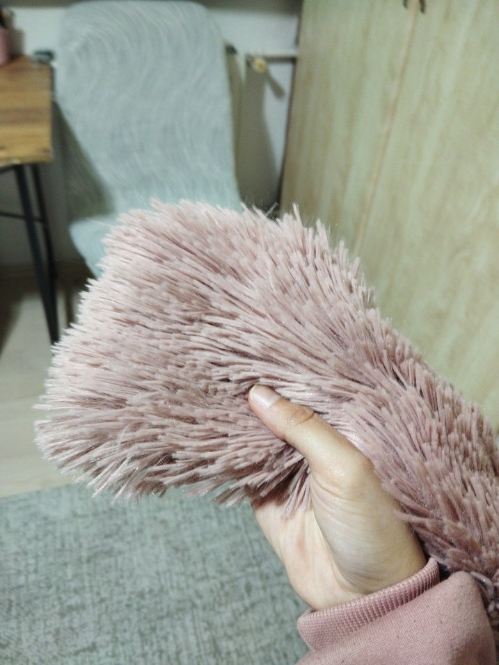 Pembe peluş kürk - Görsel 2