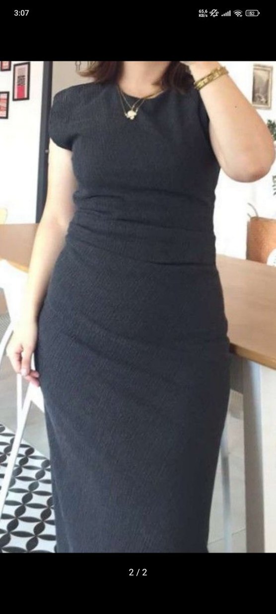 Gri uzun elbise - Görsel 2