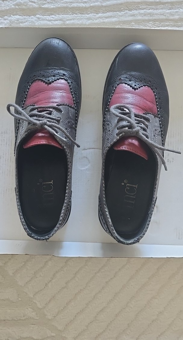 Gri Deri Kadın Klasik Ayakkabı - Görsel 4