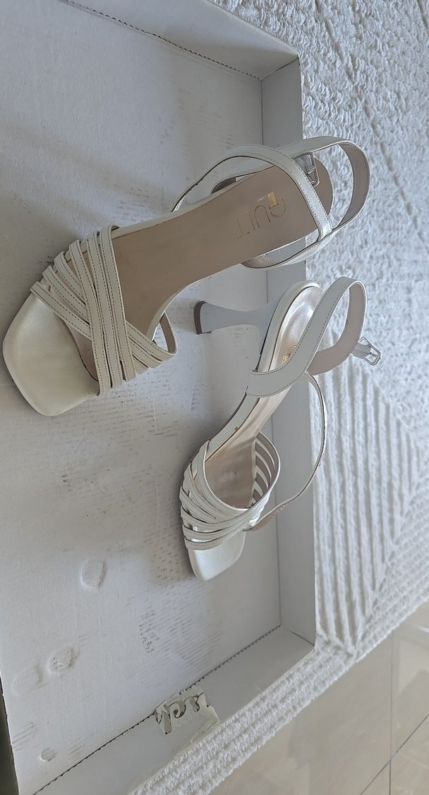 Beyaz Stiletto Topuklu Kadın Abiye Ayakkabı - Görsel 2