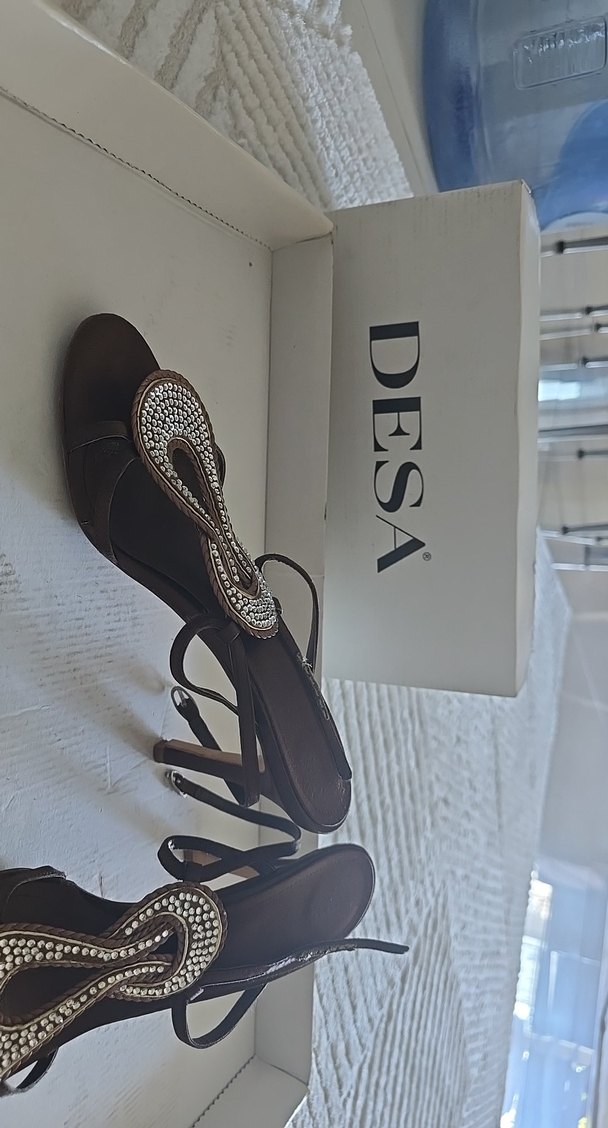 Kahverengi pul detaylı abiye Stiletto - Görsel 2