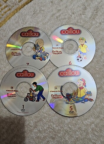 4 adet Caillou çocuk filmi dvd cd vcd