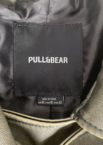 Gri Deri ceket pull bear - Görsel 2