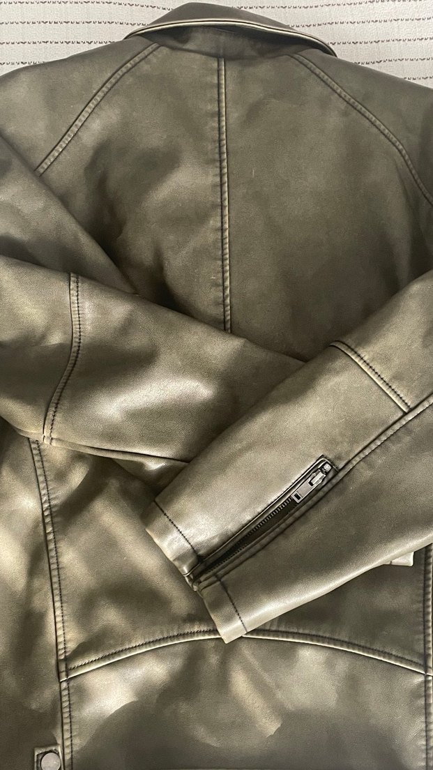 Gri Deri ceket pull bear - Görsel 3