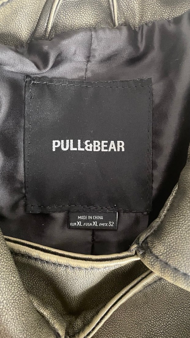 Gri Deri ceket pull bear - Görsel 2