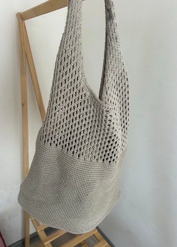 Bej Örgü Bohem Kadın Çanta - Görsel 3