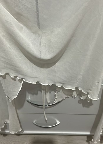 Beyaz Bağcıklı İnce Bluz - Görsel 4