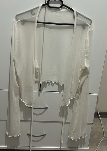 Beyaz Bağcıklı İnce Bluz - Görsel 7