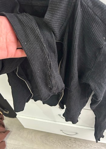 Fermuarlı Siyah Kadın Uzun Kollu Triko - Görsel 4