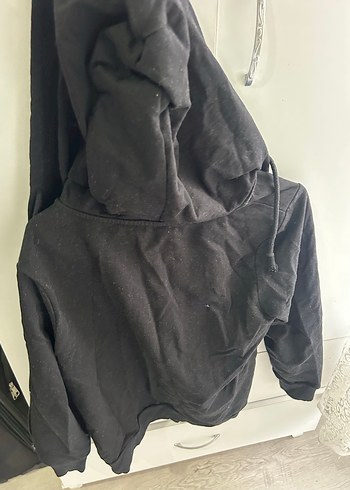 Siyah Fermuarlı Sweatshirt - Görsel 5