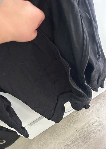 Siyah Fermuarlı Sweatshirt - Görsel 3