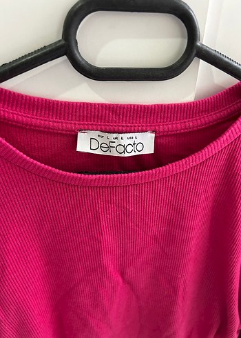 Pembe Uzun Kollu Crop Top - Görsel 2