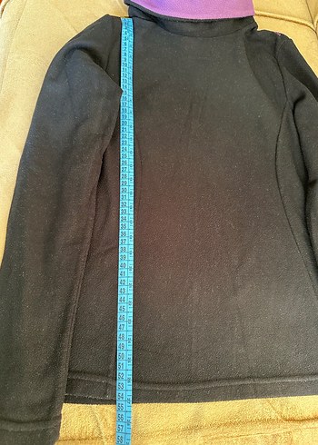 s Beden siyah Renk Mor Yaka Detaylı Siyah Kadın Boğazlı Sweatshirt