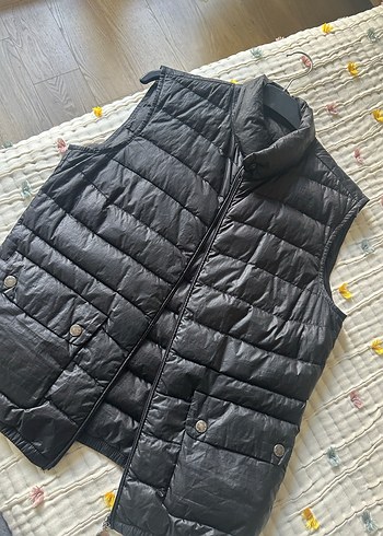 m Beden siyah Renk Düğmeli Siyah Deri Kadın Yelek