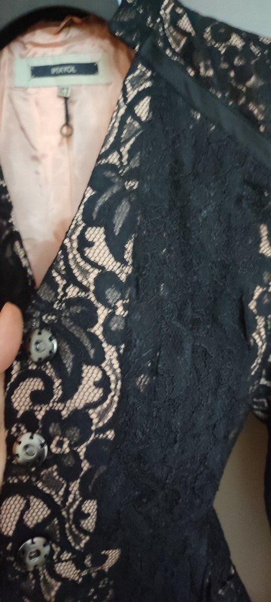 İpekyol Dantelli Siyah Kadın Ceket - Görsel 4