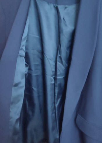 Düğmeli Lacivert Kadın Ceket - Görsel 3