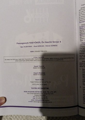 YDS-YÖKDİL Ön Hazırlık Passage Work 6 Kitabı - Görsel 2