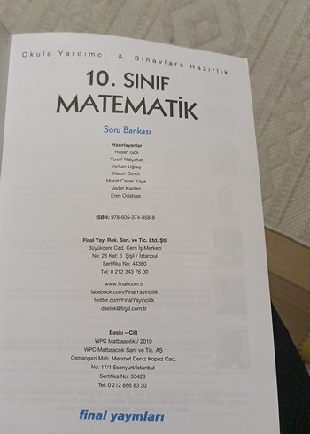 10. Sınıf Matematik Soru Bankası - Final Yayınları - Görsel 2
