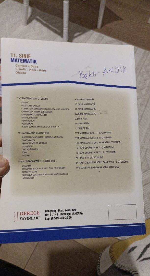 11. Sınıf Matematik Soru Kitapçığı - Görsel 2