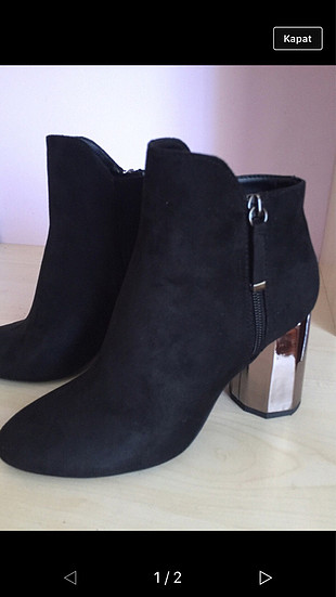38 Beden Bershka topuğu metal bootie