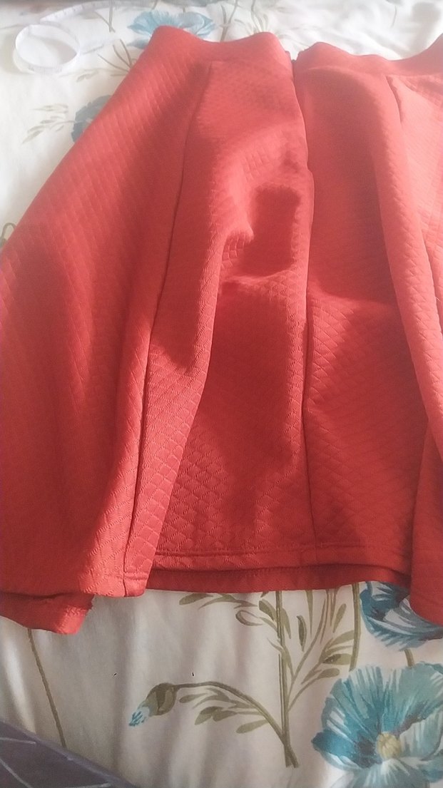 Kırmızı Piliseli Midi Etek - Görsel 2