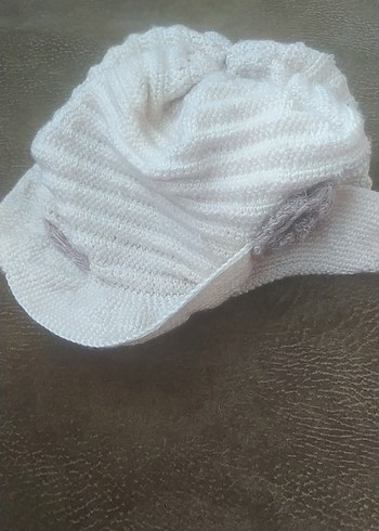 Kadın Beyaz Örgü Bohem Bere - Görsel 3