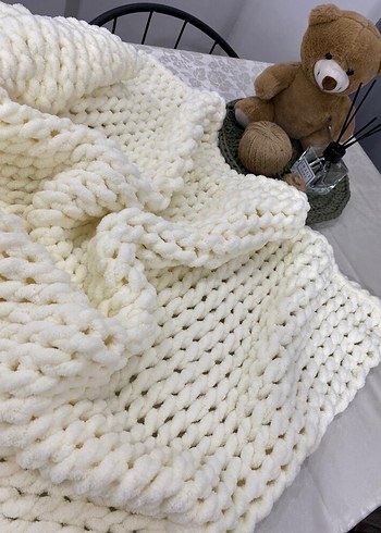 Bej Örgü 120*180Battaniye - Görsel 3