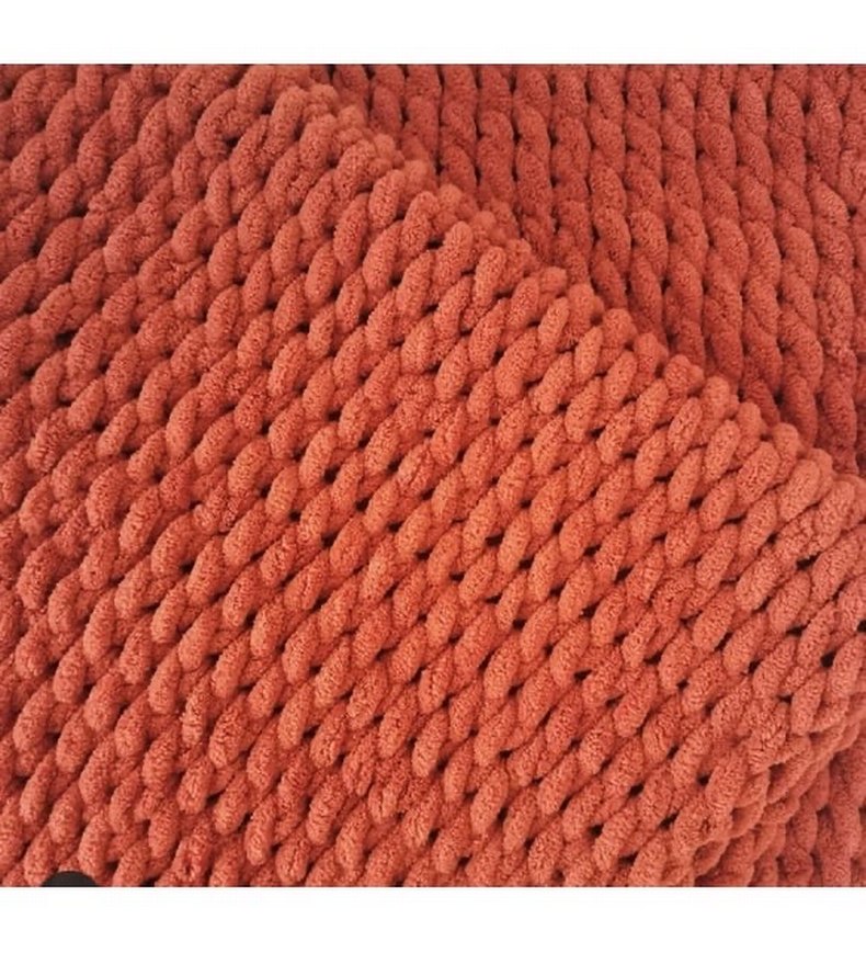 kahverengi örgü battaniye - Görsel 2