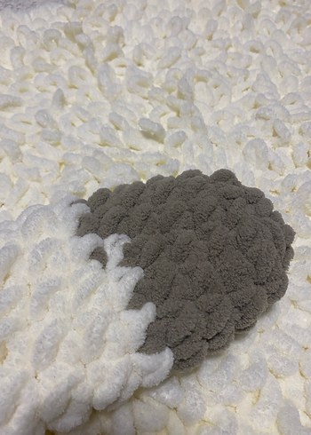 Gri Yün Çocuk Battaniyesi - Nakışlı Kuzu - Görsel 3