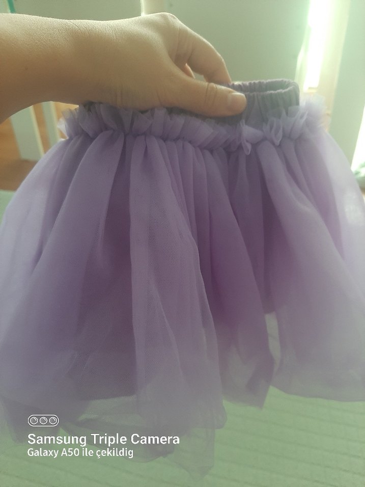 Kız Çocuk Pastel Mor Fırfırlı Etek tutu etek - Görsel 2